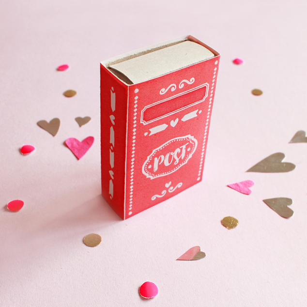 Briefkasten aus einer Streichholzschachtel basteln zum Valentinstag