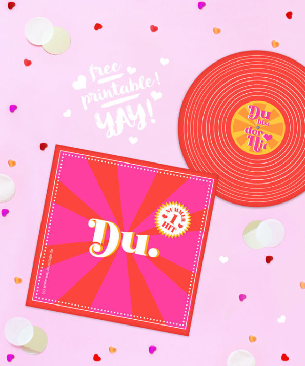 DIY Schallplatten-Karte basteln als Liebesbrief zum Valentinstag