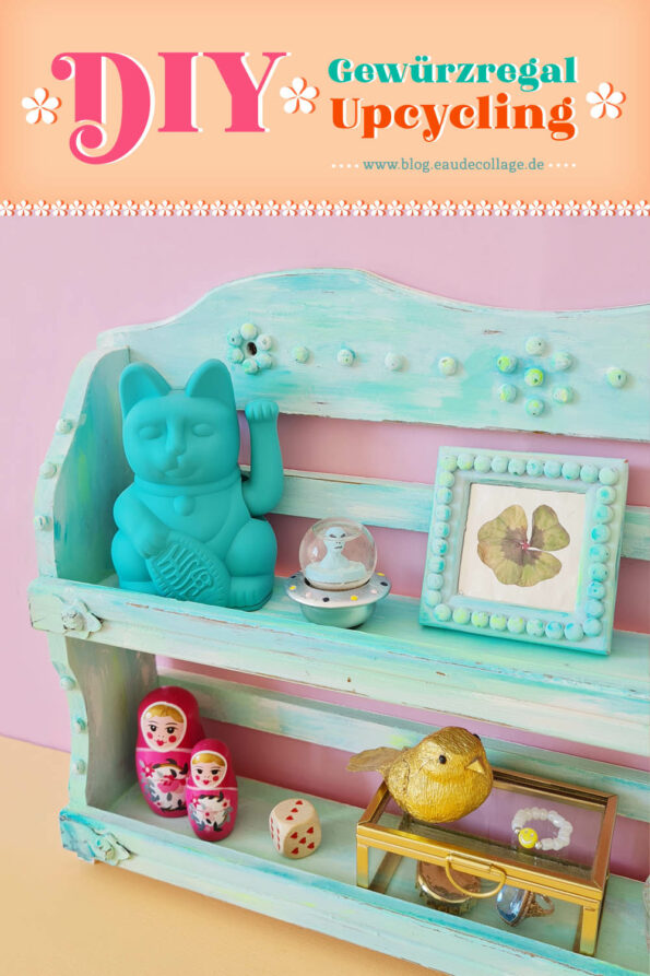 DIY Gewürzregal Upcycling / Vintage Wandregal im Shabby Chic mit Kreidefarbe selber machen